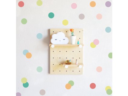Samolepky do dětského pokoje malé vícebarevné puntíky 4 cm