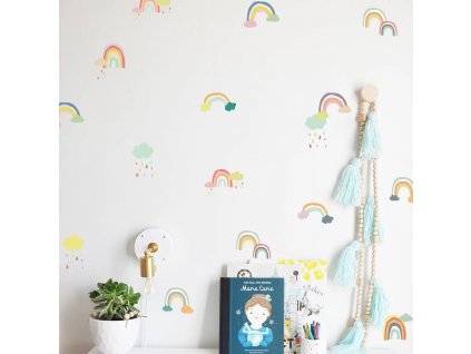 Dětské samolepky na zeď duhy vícebarevné 8 x 9 cm