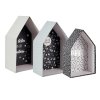 Kartonové domečky šedé 3 ks