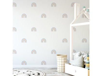 7197 detske samolepky na zed duhy pastelove 6 x 5 cm
