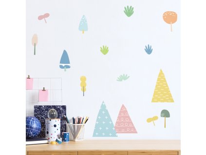 7635 samolepky na zed pro deti vicebarevne hory 12 x 17 cm