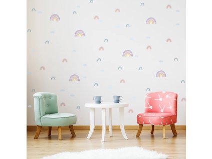 8547 detske samolepky na zed duhy a mracky 11 x 7 cm