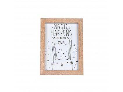 5052 homea detsky obrazek s rameckem kralik magic happens 13 x 18 cm