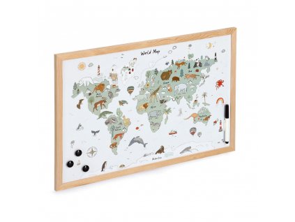 Zeller Magnetická písacia tabuľa mapa sveta 60 x 40 cm