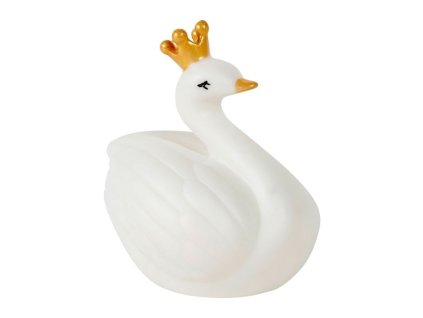 veilleuse piles plastique cygne blanche et doree 36463 36463 DEB WEB