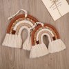 Macramé duha tmavě hnědá s květinami | 2 velikosti (Velikost 15.5x16 cm)