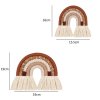 Macramé duha tmavě hnědá s květinami | 2 velikosti (Velikost 15.5x16 cm)