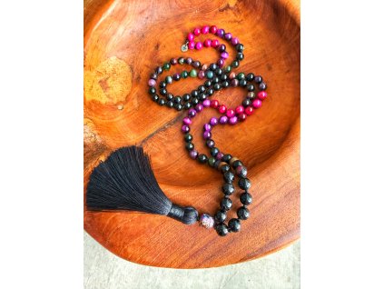 japa mala rucne tvorena turmalin cerna