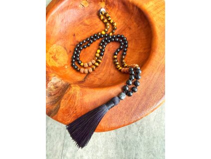 rudraksha japa mala panska cerna turmalin