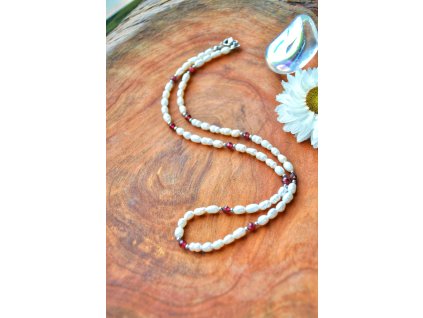 Náhrdelník z perel - FLOW Granát