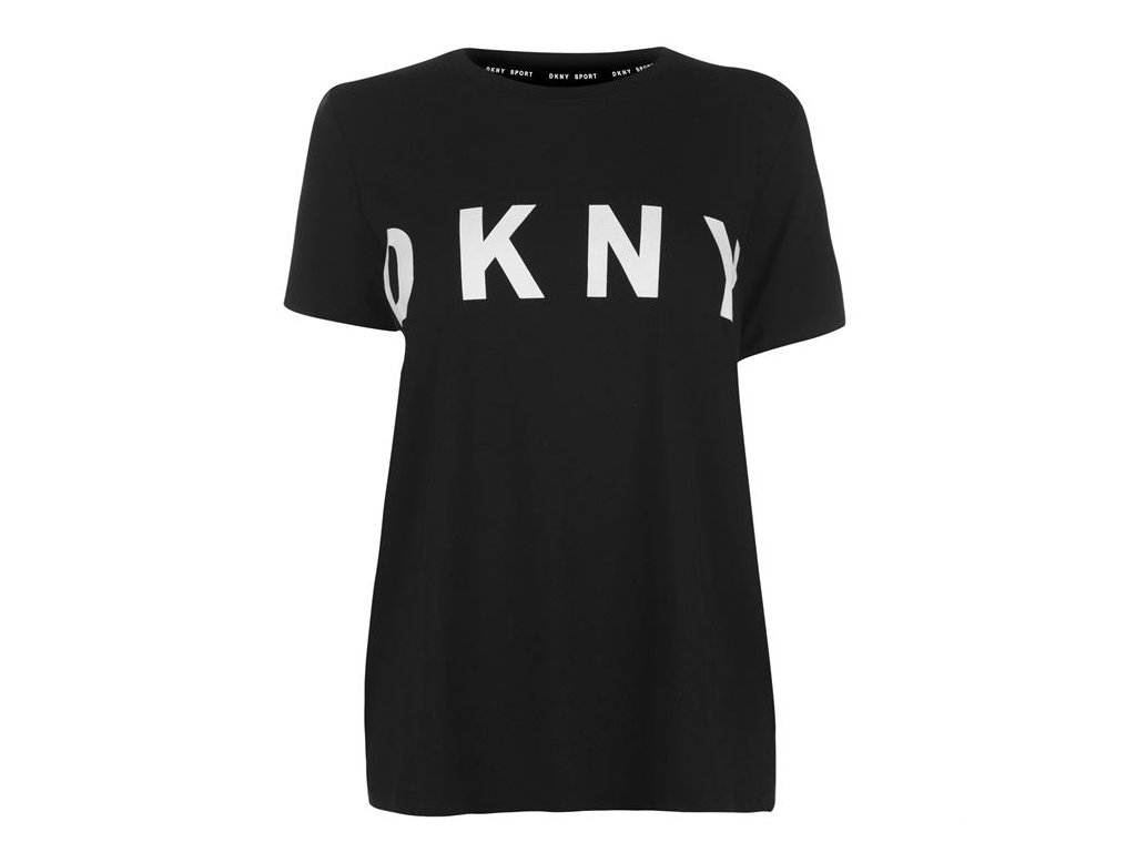 Dámské triko DKNY Logo Crew Černé