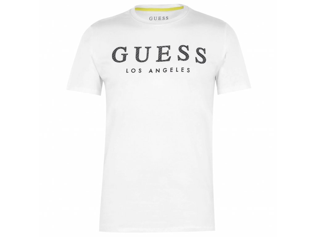 Pánské triko Guess Textured Logo Bílé