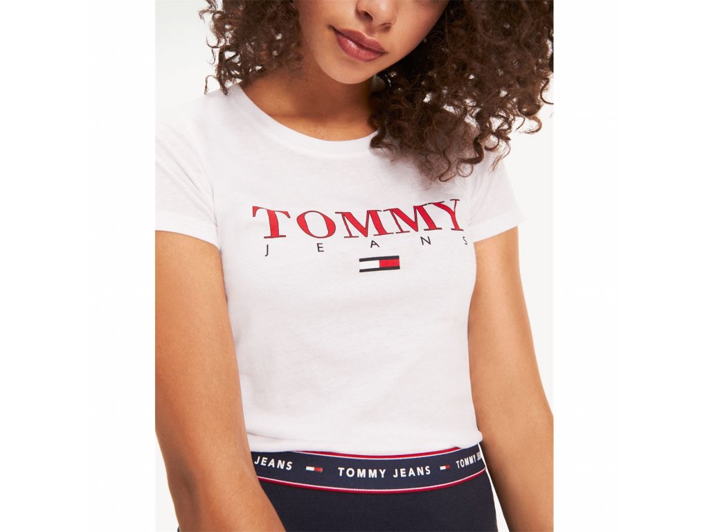 Dámské triko Tommy Hilfiger Essential Bílé - Dreamstock.