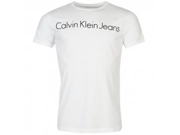 Pánské triko Calvin Klein Jeans Treasure Bílé (Velikost XS)
