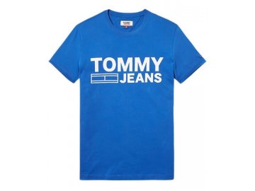 Pánské triko Tommy Jeans Logo Modré (Velikost S)