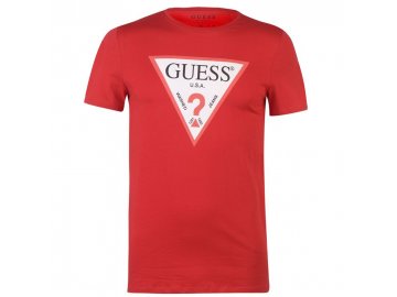 Pánské triko Guess Logo Original Červené