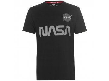 Pánské triko Alpha Industries NASA Reflective Černé
