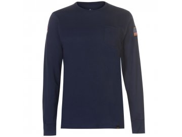 Pánské triko Alpha Industries NASA LS Navy (Velikost XXL)