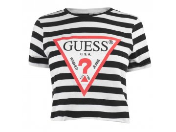 Dámský Crop top Guess Logo Pruhovaný (Velikost M)