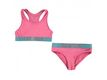 Plavky set podprsenka a kalhotky Calvin Klein Bralette Růžový