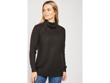 Dámský svetr Dreamstock Roll Neck Černý (Velikost S)