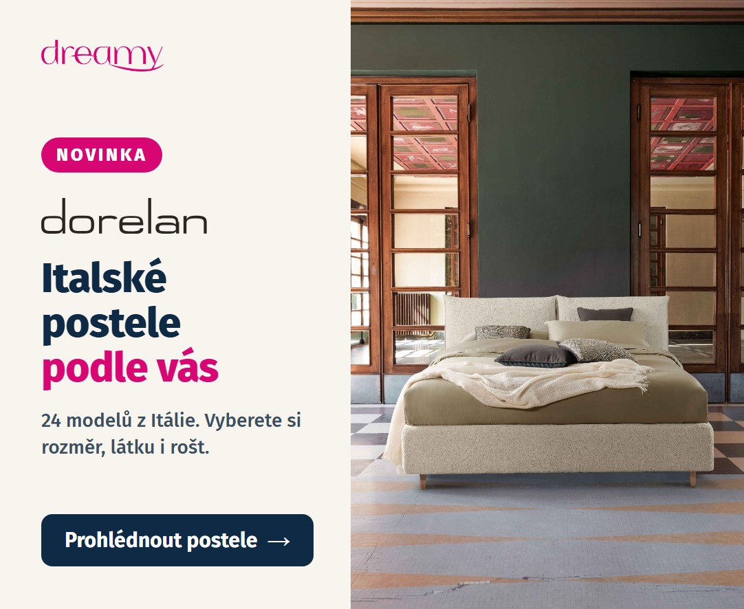 Novinka: italské postele Dorelan – 24 modelů, vyberete si rozměr, látku i rošt
