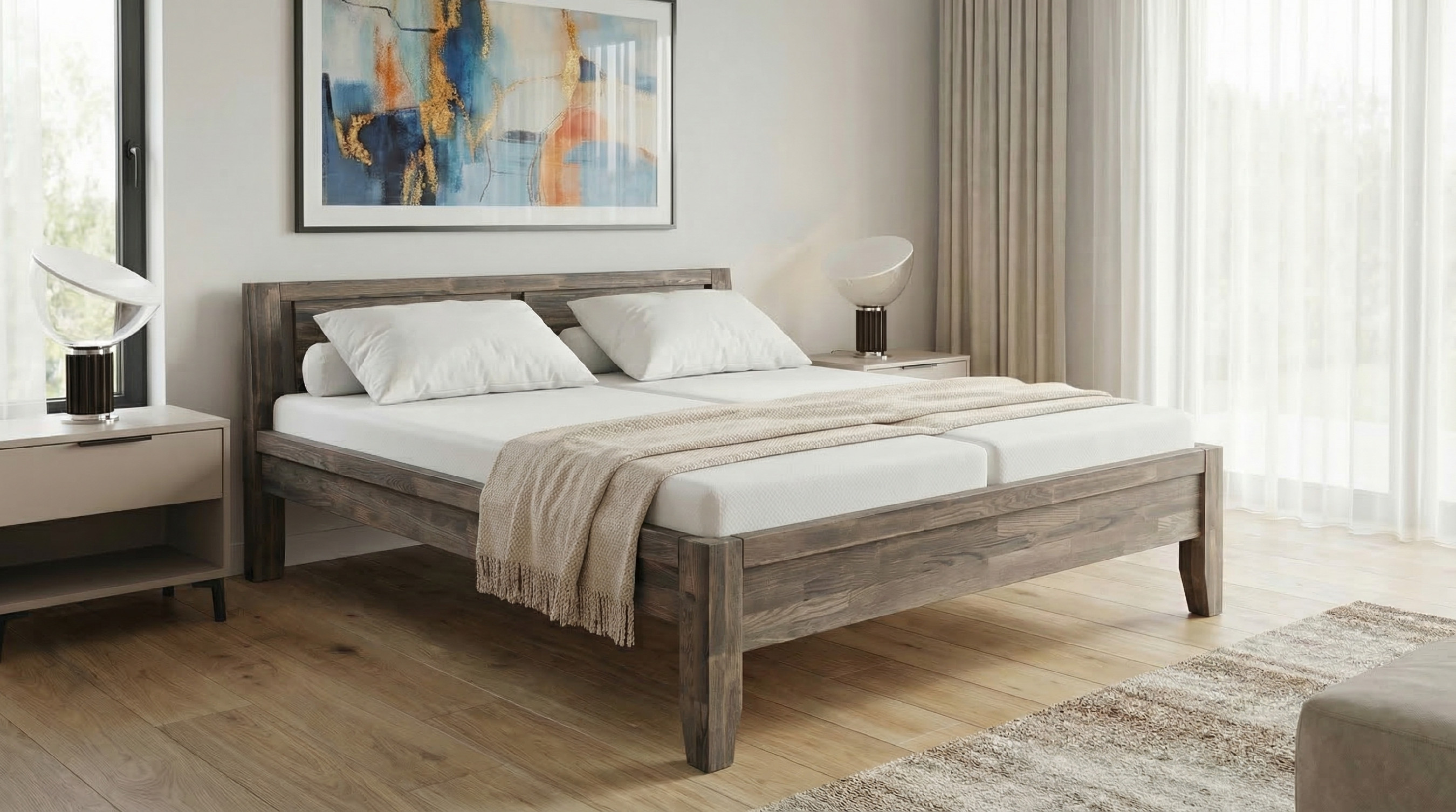 Levně Postel Dreamy Levara Barevné provedení: Buk - Olej eben, Velikost: 100x200
