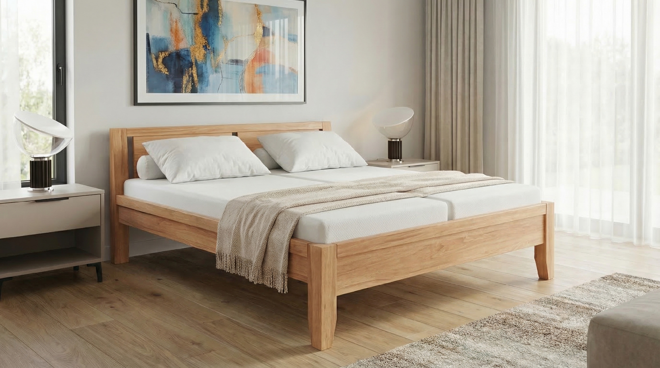 Levně Postel Dreamy Levara Barevné provedení: Buk - Olej kaštan, Velikost: 100x200