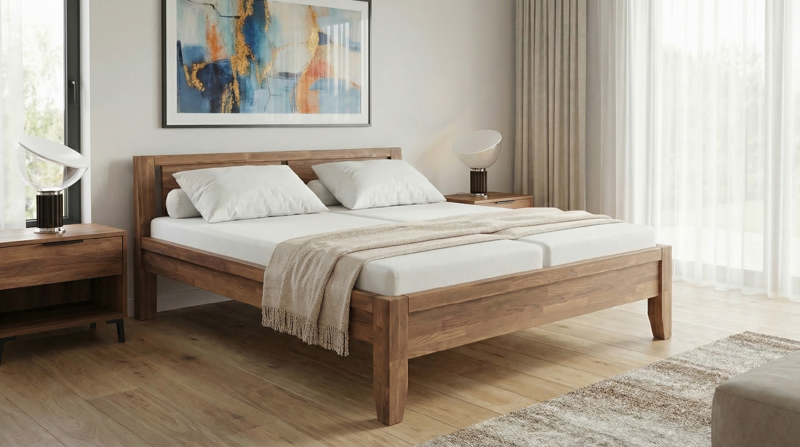 Levně Postel Dreamy Levara Barevné provedení: Buk - Olej ořech, Velikost: 100x200