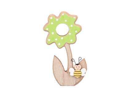 Dekorace dřevo kytka zelená