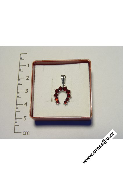 Český granát - přívěšek 6470012 - podkovička