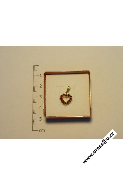Český granát - přívěšek 6470007GP - srdíčko
