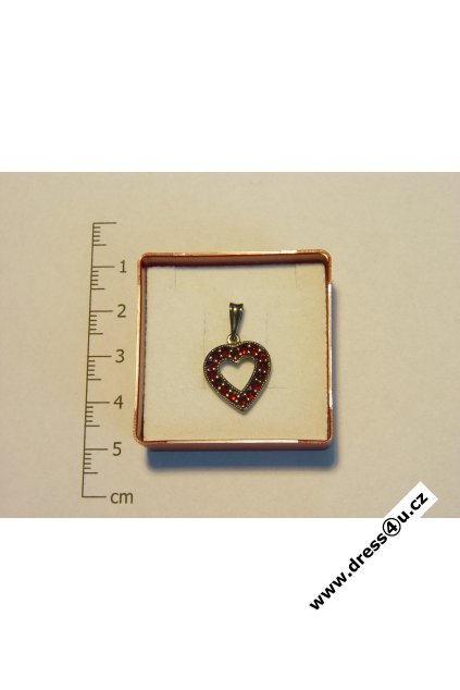 Český granát - přívěšek 6470024RU - srdíčko