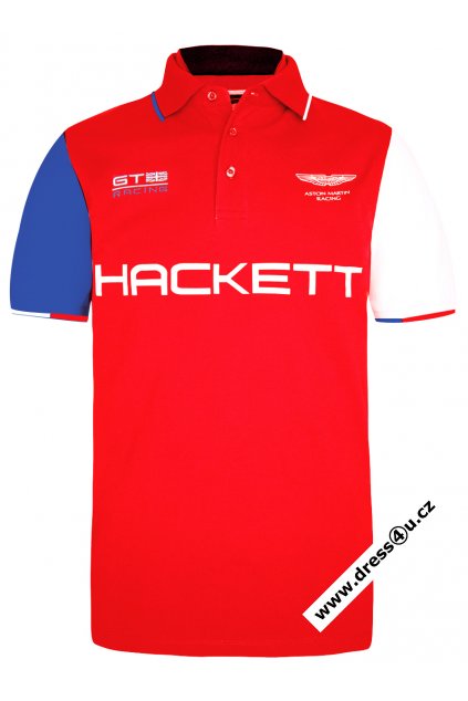 Pánské triko Hackett Aston Martin Racing Multi Polo červené