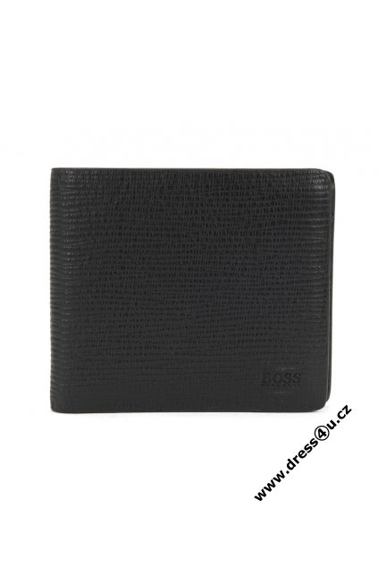 Bifold wallet with coin pouch in printed leather Timeless 4cc coin Black B 4016