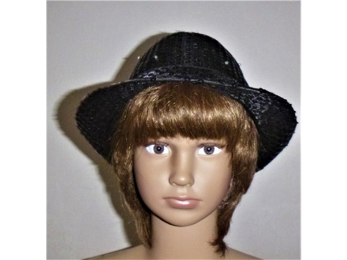 ČERNÝ KLOBOUK lesklý s flitry