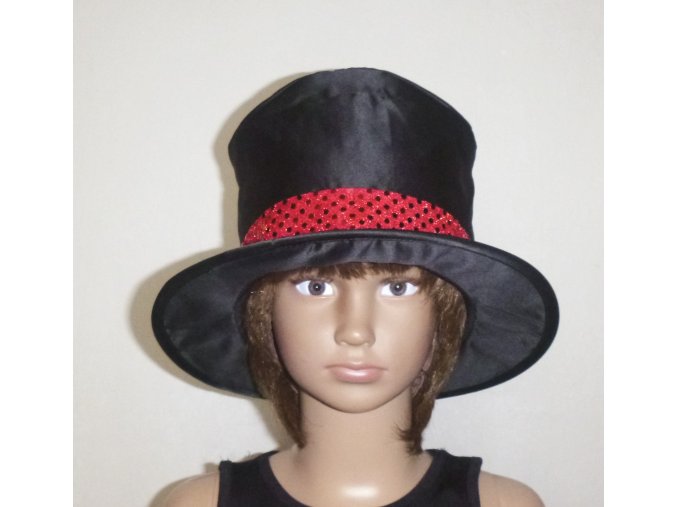 ČERNÝ CYLINDR klobouk dětský - kouzelnický, čaroděj