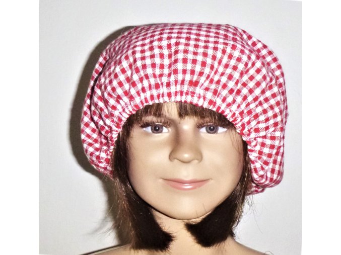 ČERVENO-BÍLÝ KÁROVANÝ ČEPEC dobový