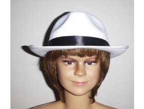 BÍLÝ KLOBOUK s černou stuhou dětský