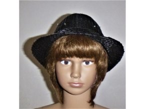 ČERNÝ KLOBOUK lesklý s flitry