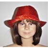 ČERVENÝ KLOBOUK lesklý s flitry