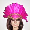 ČELENKA S PEŘÍM růžová nebo bílá - party