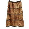 BOHO ZELENO-HNĚDÁ MIDI SUKNĚ s volány vel. S až M