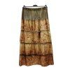 DLOUHÁ BOHO ZELENO-HNĚDÁ SUKNĚ s volány vel. S/M