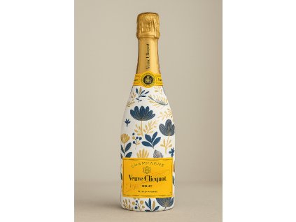 veuve clicquot blue yellow flowers main