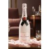 moet chandon rose glitter white stylized