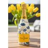 veuve clicquot blue yellow flowers stylized