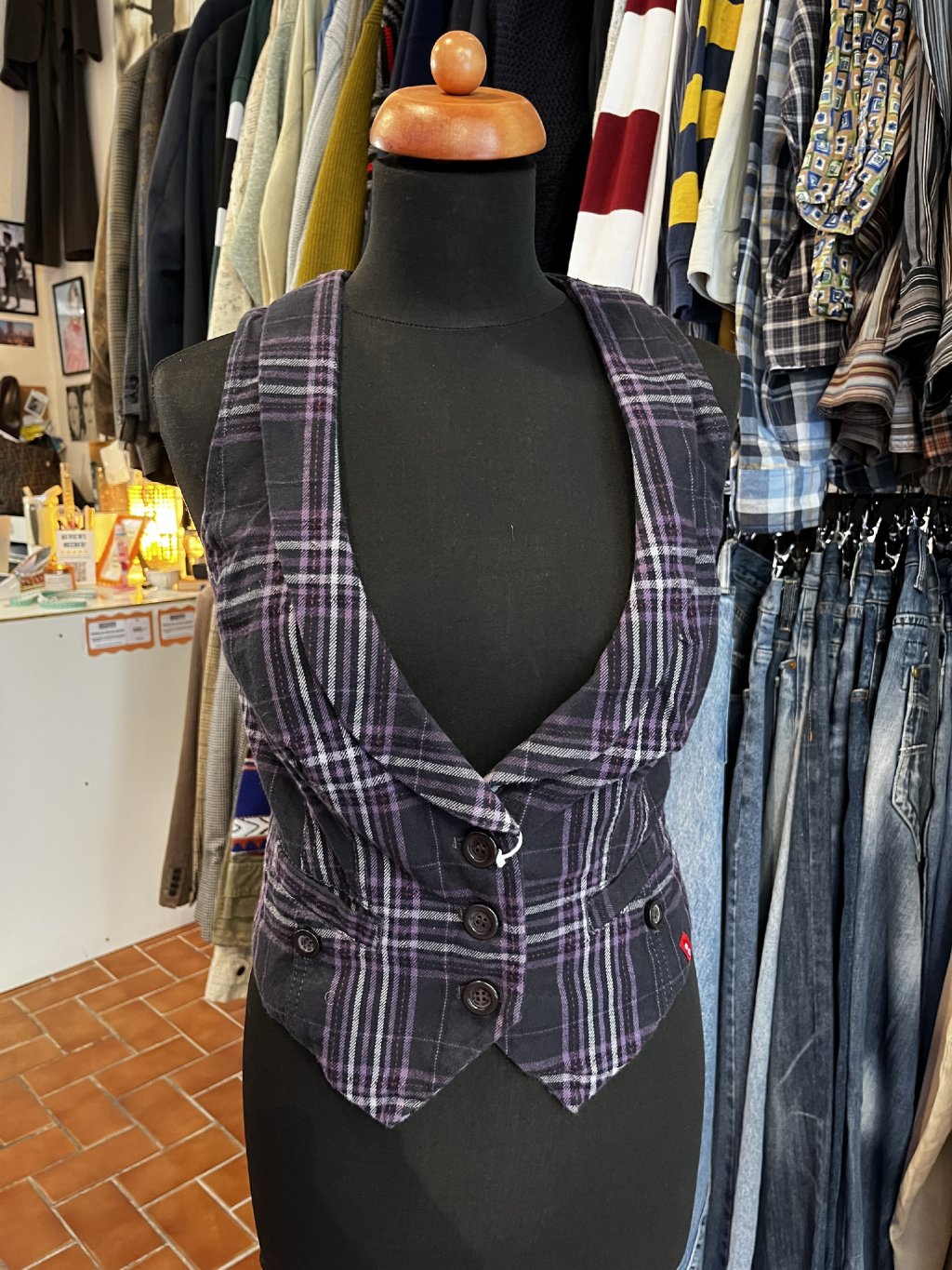 Kostkovaná vestička (S)