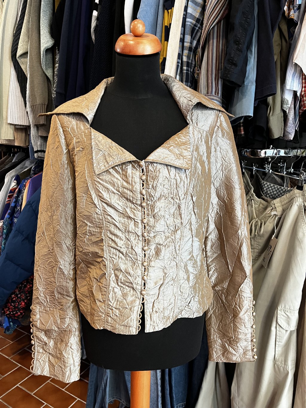 Lesklá zmačkaná vintage halenka (M)