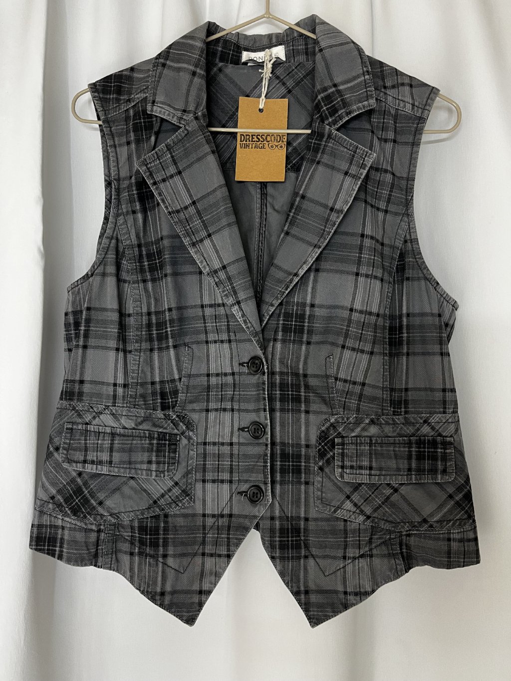 Kostkovaná vintage vestička (L)